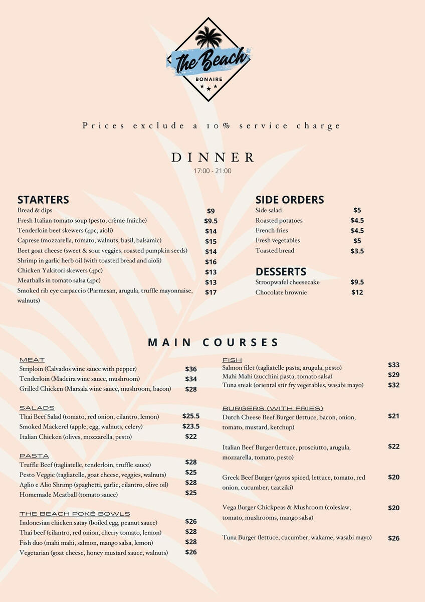 Dinner Menu Dinner Menu